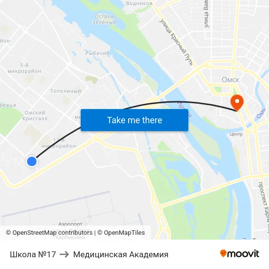 Школа №17 to Медицинская Академия map