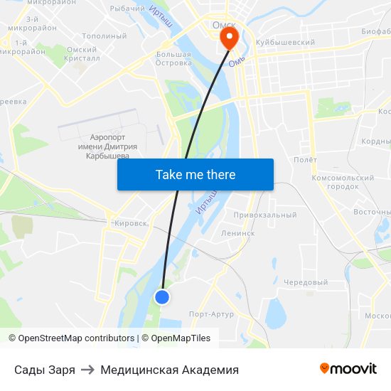 Сады Заря to Медицинская Академия map