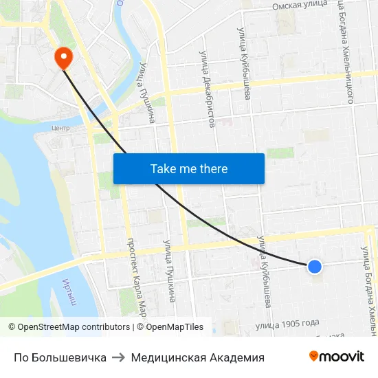 По Большевичка to Медицинская Академия map