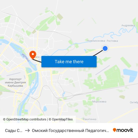 Сады Сатурн to Омский Государственный Педагогический Университет map