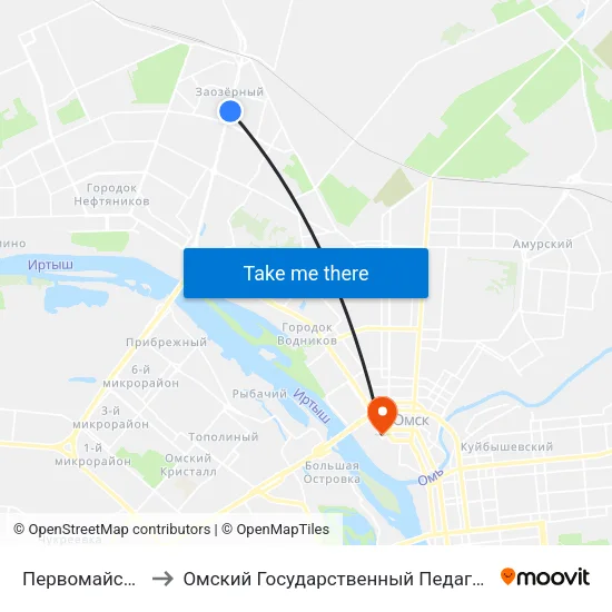Первомайский Рынок to Омский Государственный Педагогический Университет map