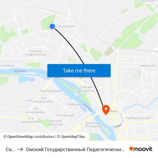 Сады to Омский Государственный Педагогический Университет map