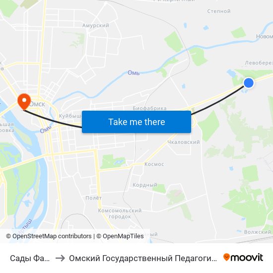 Сады Фантазия to Омский Государственный Педагогический Университет map