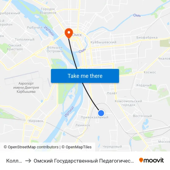 Колледж to Омский Государственный Педагогический Университет map
