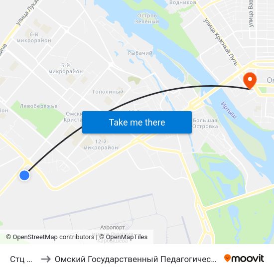 Стц Мега to Омский Государственный Педагогический Университет map
