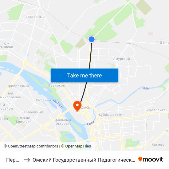 Переезд to Омский Государственный Педагогический Университет map