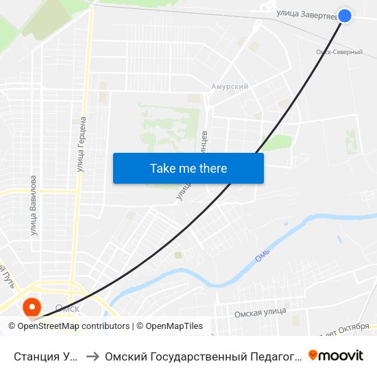 Станция Успешная to Омский Государственный Педагогический Университет map