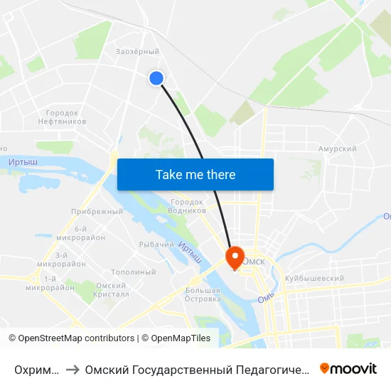 Охрименко to Омский Государственный Педагогический Университет map