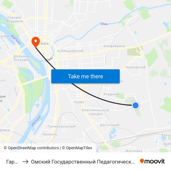 Гаражи to Омский Государственный Педагогический Университет map