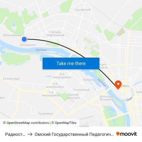 Радиостанция to Омский Государственный Педагогический Университет map