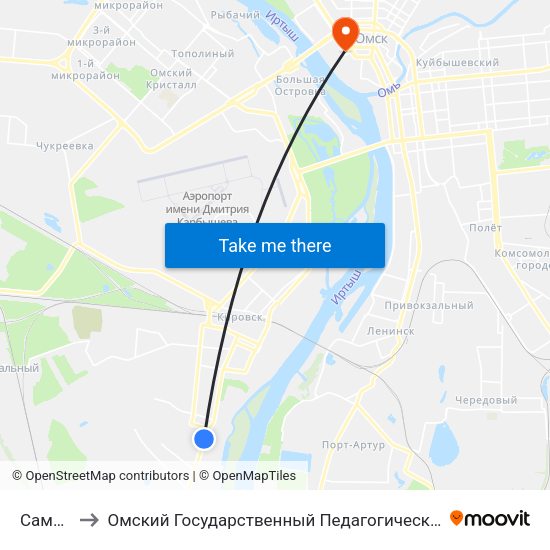 Самарка to Омский Государственный Педагогический Университет map