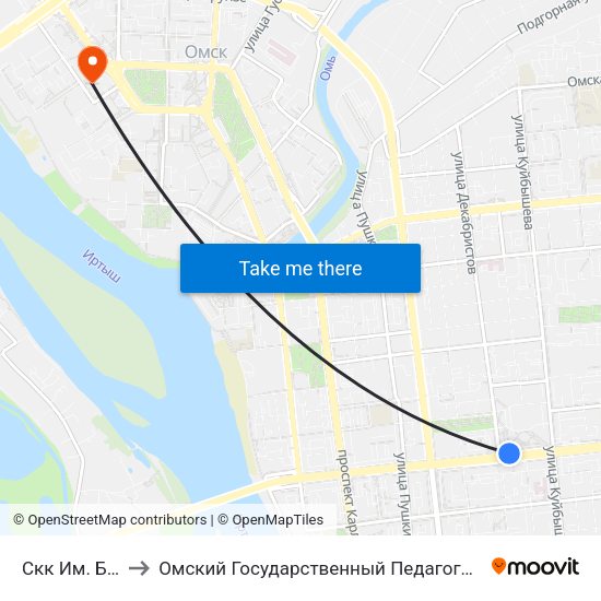 Скк Им. Блинова to Омский Государственный Педагогический Университет map