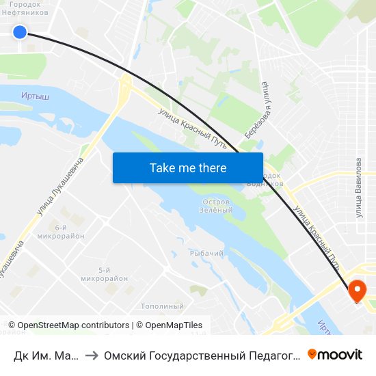 Дк Им. Малунцева to Омский Государственный Педагогический Университет map