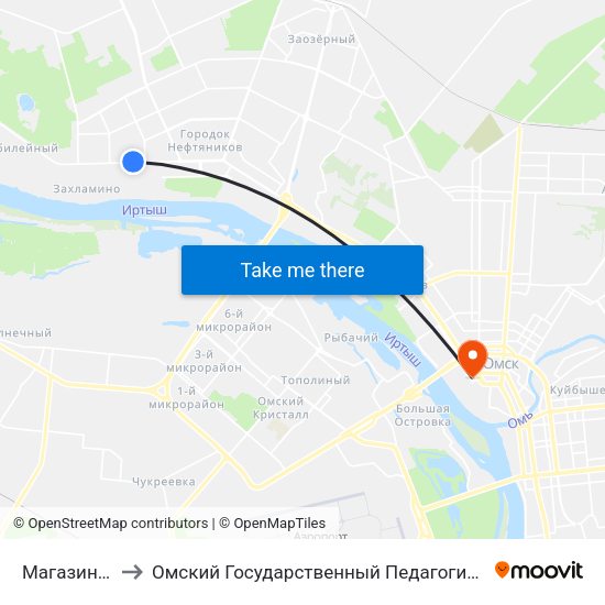 Магазин Садко to Омский Государственный Педагогический Университет map