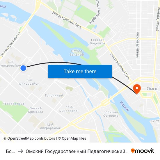 Бсмп to Омский Государственный Педагогический Университет map