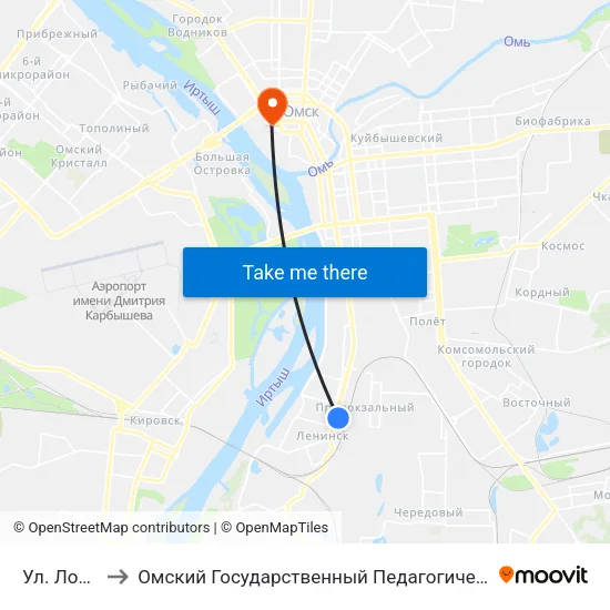 Ул. Лобкова to Омский Государственный Педагогический Университет map