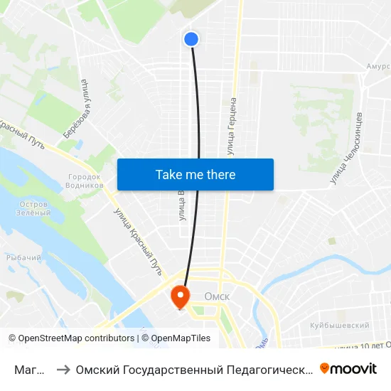 Магазин to Омский Государственный Педагогический Университет map