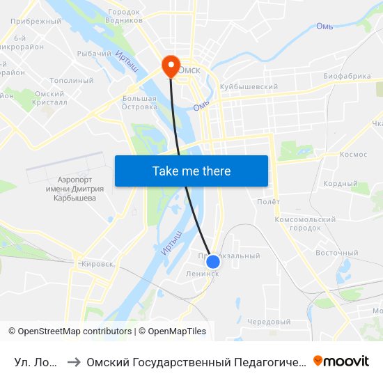 Ул. Лобкова to Омский Государственный Педагогический Университет map