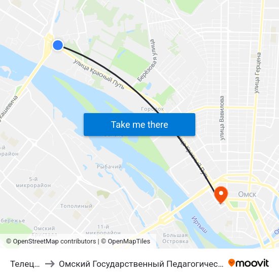 Телецентр to Омский Государственный Педагогический Университет map