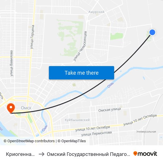 Криогенная Техника to Омский Государственный Педагогический Университет map