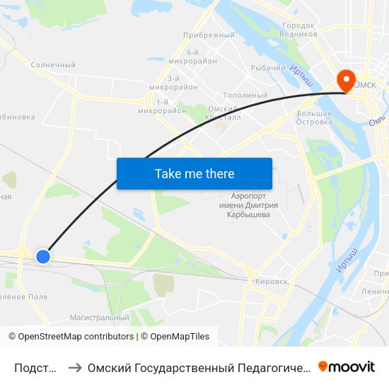 Подстанция to Омский Государственный Педагогический Университет map