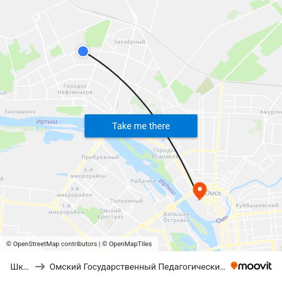 Школа to Омский Государственный Педагогический Университет map