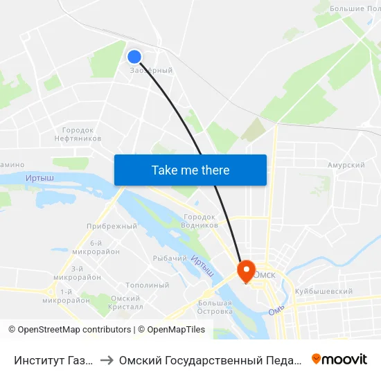 Институт Газтехнология to Омский Государственный Педагогический Университет map
