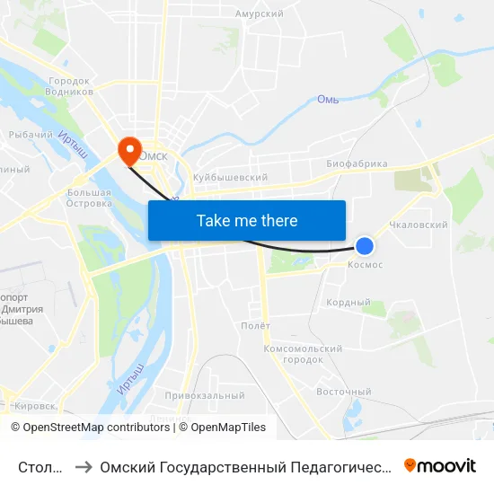 Столовая to Омский Государственный Педагогический Университет map