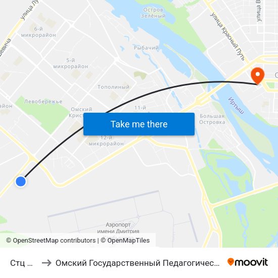 Стц Мега to Омский Государственный Педагогический Университет map