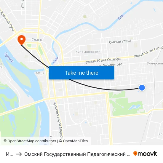 Ифк to Омский Государственный Педагогический Университет map
