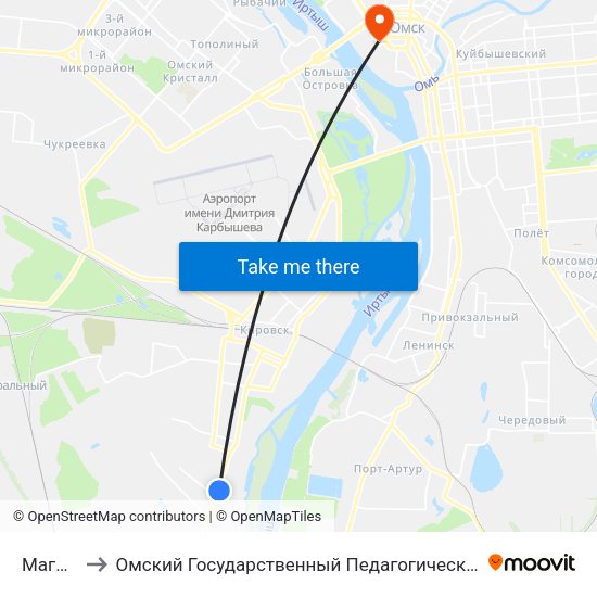 Магазин to Омский Государственный Педагогический Университет map