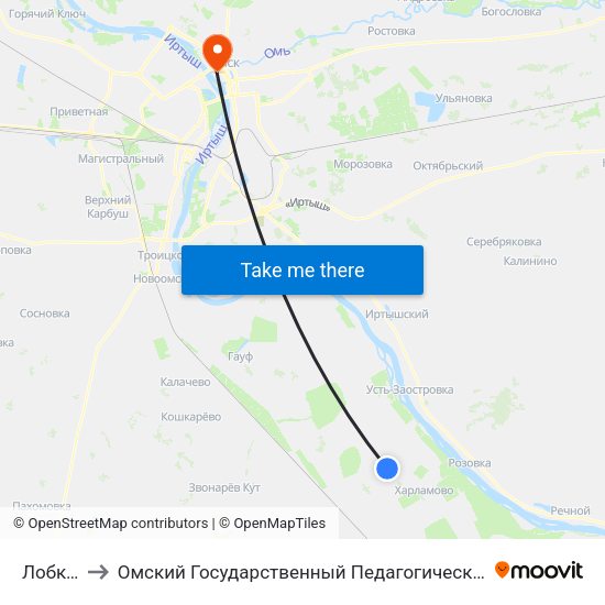 Лобково to Омский Государственный Педагогический Университет map