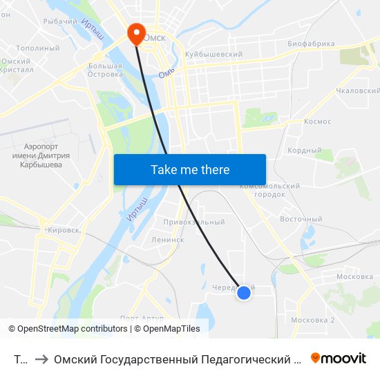 Тпк to Омский Государственный Педагогический Университет map