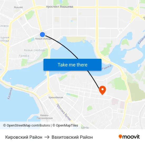 Кировский Район to Вахитовский Район map
