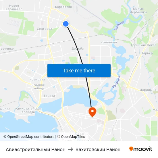Авиастроительный Район to Вахитовский Район map