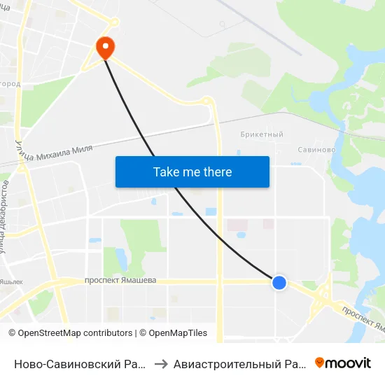 Ново-Савиновский Район to Авиастроительный Район map