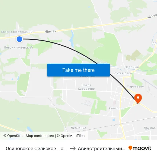 Осиновское Сельское Поселение to Авиастроительный Район map