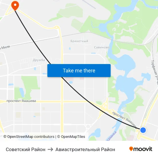 Советский Район to Авиастроительный Район map