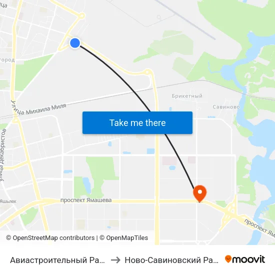 Авиастроительный Район to Ново-Савиновский Район map