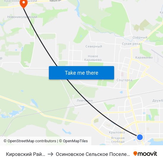 Кировский Район to Осиновское Сельское Поселение map