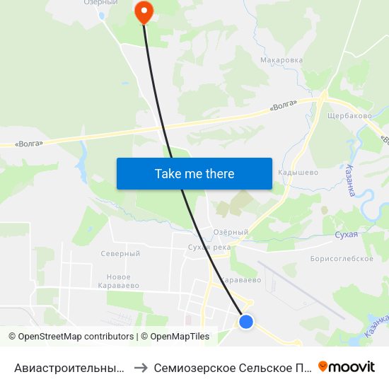 Авиастроительный Район to Семиозерское Сельское Поселение map