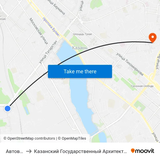 Автовокзал-3 to Казанский Государственный Архитектурно-Строительный Университет map