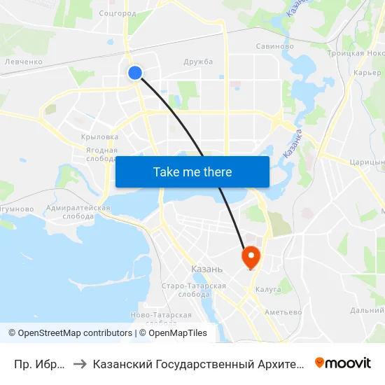 Пр. Ибрагимова-3 to Казанский Государственный Архитектурно-Строительный Университет map