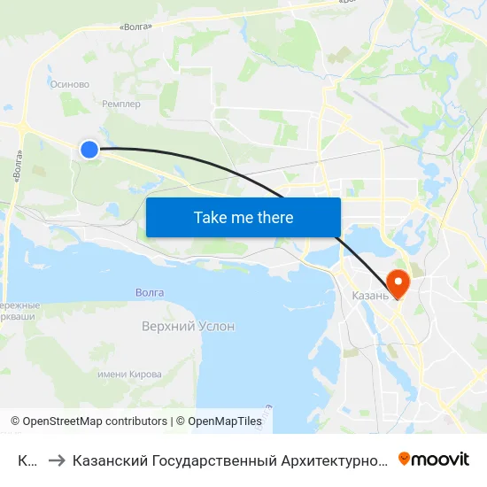 Кэмп to Казанский Государственный Архитектурно-Строительный Университет map