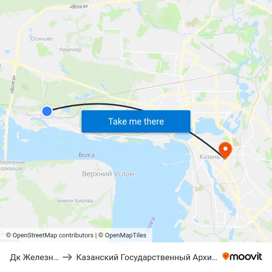 Дк Железнодорожников to Казанский Государственный Архитектурно-Строительный Университет map