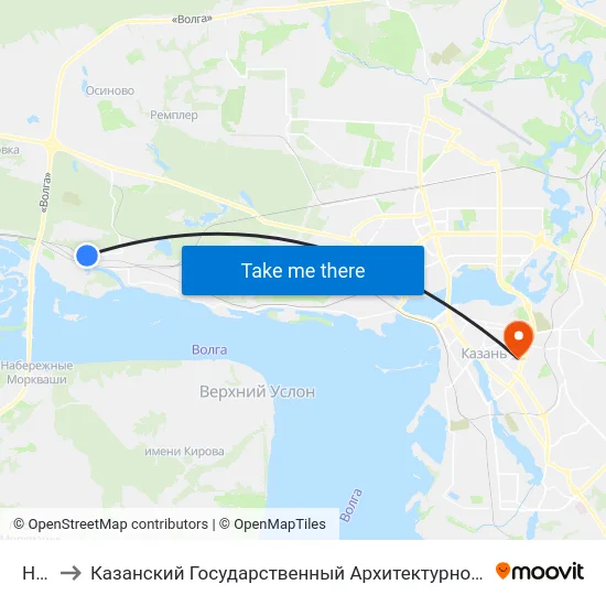 Нгч-8 to Казанский Государственный Архитектурно-Строительный Университет map