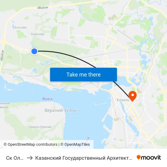Ск Олимпиец to Казанский Государственный Архитектурно-Строительный Университет map