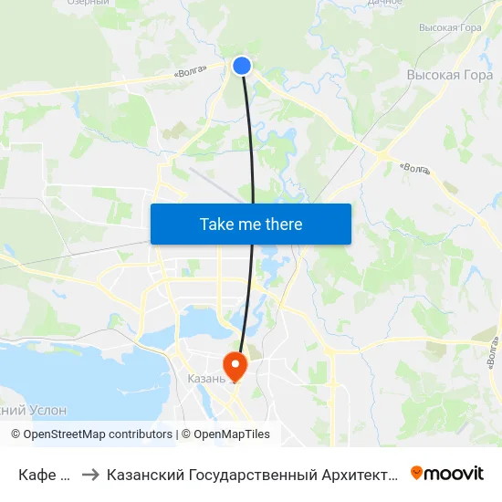 Кафе Ак Барс to Казанский Государственный Архитектурно-Строительный Университет map
