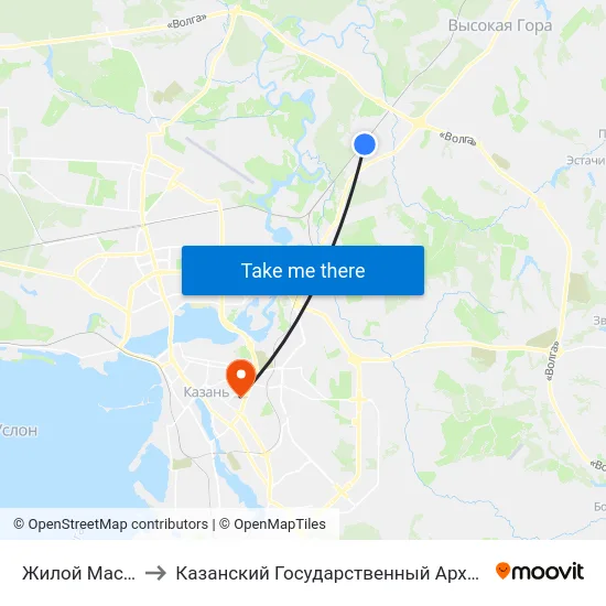 Жилой Массив Дербышки to Казанский Государственный Архитектурно-Строительный Университет map