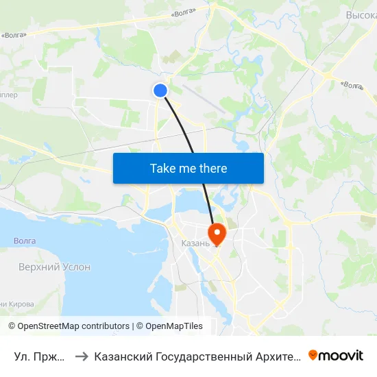 Ул. Пржевальского to Казанский Государственный Архитектурно-Строительный Университет map